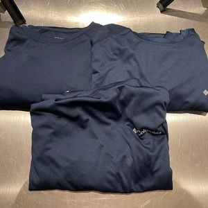 Three blue Columbia PFG tees